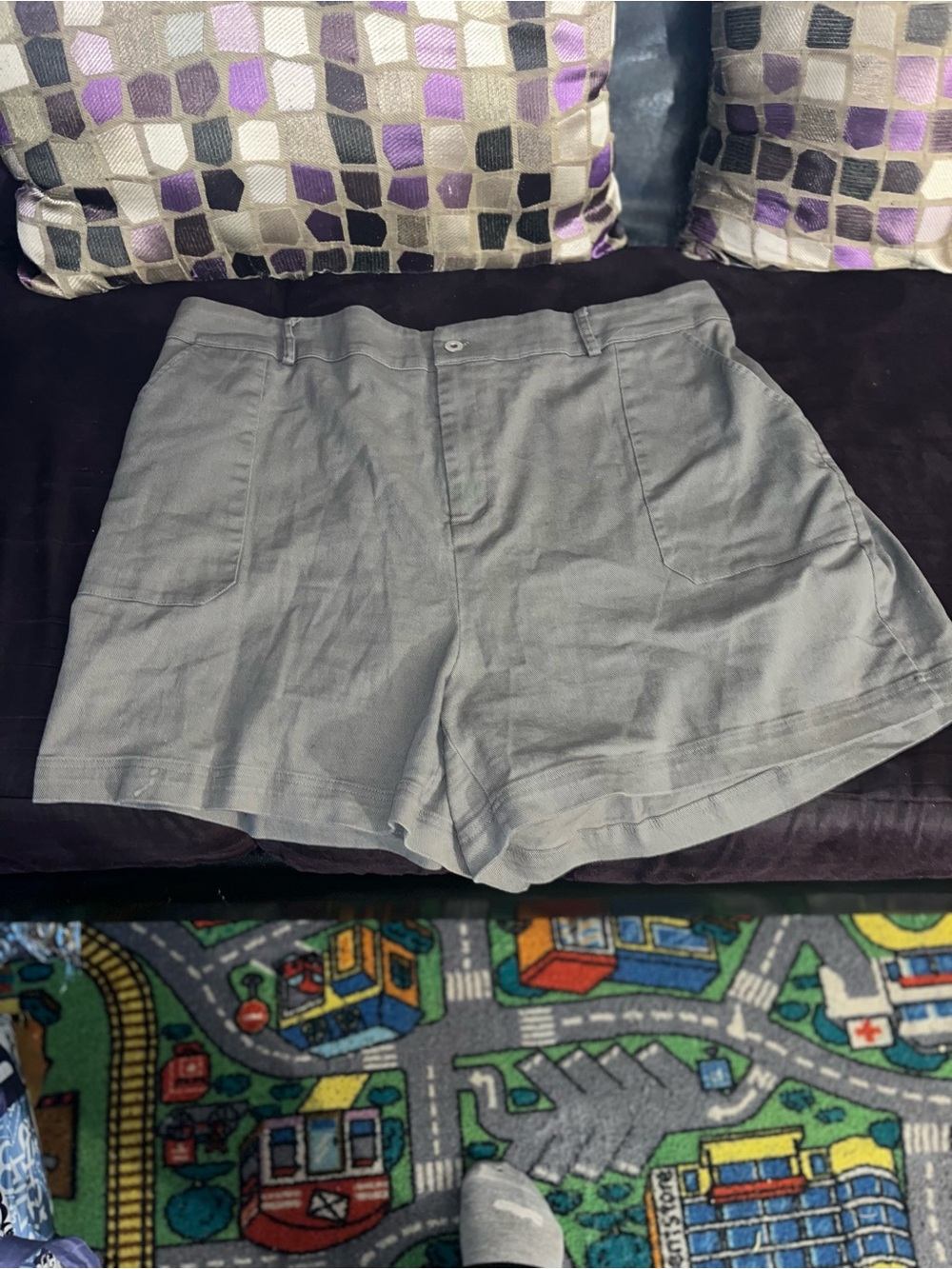 BloomChic Gray High-Rise Casual Shorts